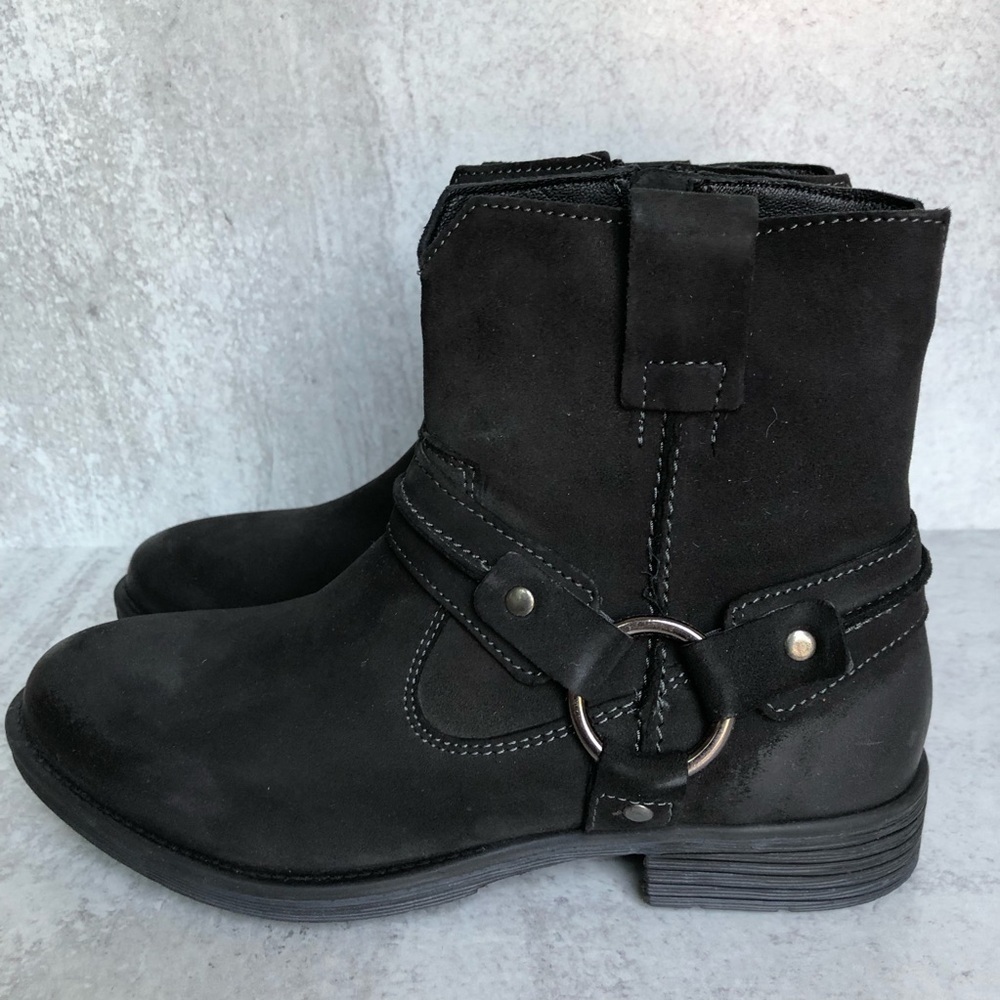 Earth Suede Leather Harness Boot Ash Everglade Size 6